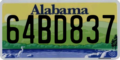 AL license plate 64BD837
