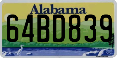 AL license plate 64BD839