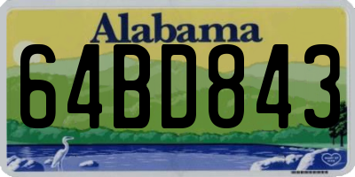 AL license plate 64BD843