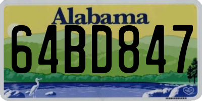 AL license plate 64BD847