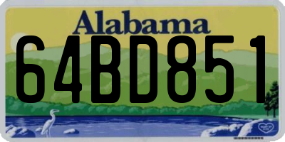 AL license plate 64BD851