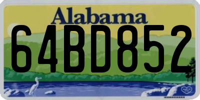 AL license plate 64BD852