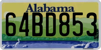 AL license plate 64BD853