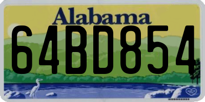 AL license plate 64BD854