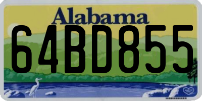 AL license plate 64BD855