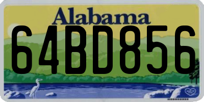 AL license plate 64BD856