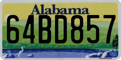 AL license plate 64BD857
