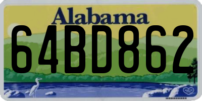 AL license plate 64BD862