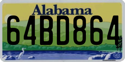 AL license plate 64BD864