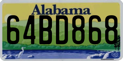 AL license plate 64BD868