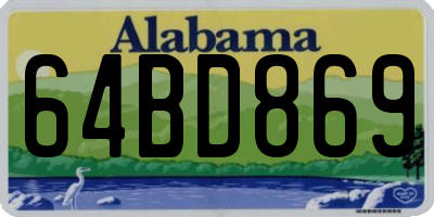 AL license plate 64BD869