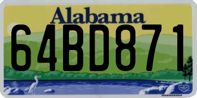 AL license plate 64BD871