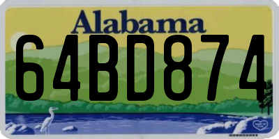 AL license plate 64BD874