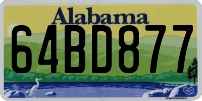 AL license plate 64BD877