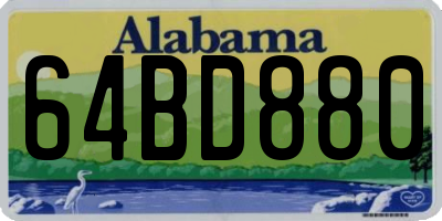 AL license plate 64BD880