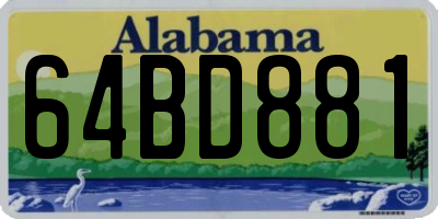 AL license plate 64BD881