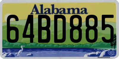 AL license plate 64BD885