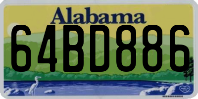 AL license plate 64BD886