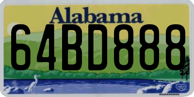 AL license plate 64BD888