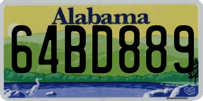 AL license plate 64BD889