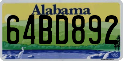 AL license plate 64BD892