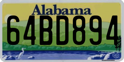 AL license plate 64BD894