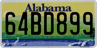 AL license plate 64BD899