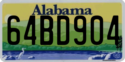 AL license plate 64BD904