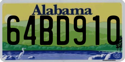 AL license plate 64BD910