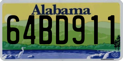 AL license plate 64BD911