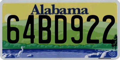 AL license plate 64BD922