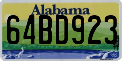 AL license plate 64BD923