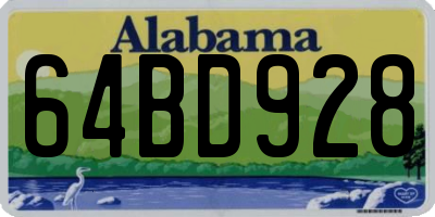 AL license plate 64BD928