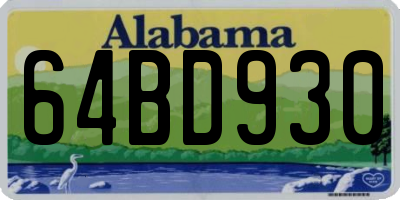 AL license plate 64BD930
