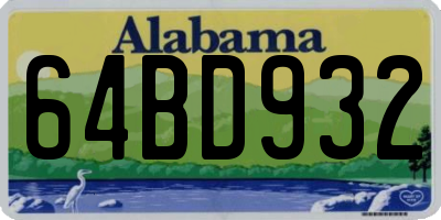AL license plate 64BD932