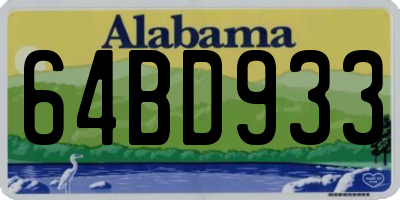 AL license plate 64BD933