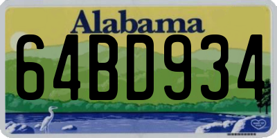 AL license plate 64BD934