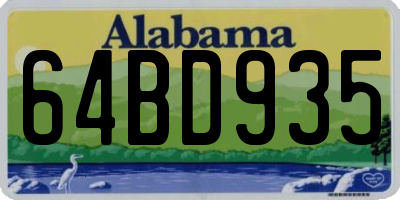 AL license plate 64BD935