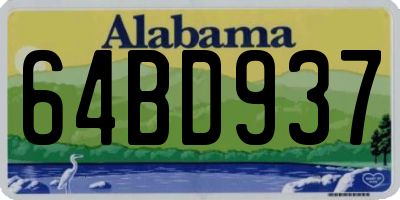 AL license plate 64BD937