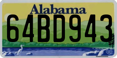 AL license plate 64BD943