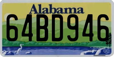 AL license plate 64BD946