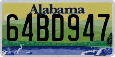 AL license plate 64BD947