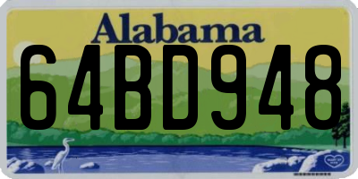 AL license plate 64BD948