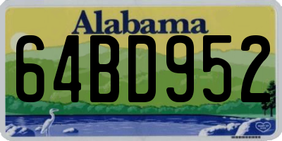 AL license plate 64BD952