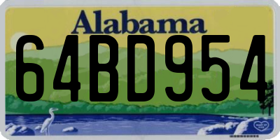AL license plate 64BD954
