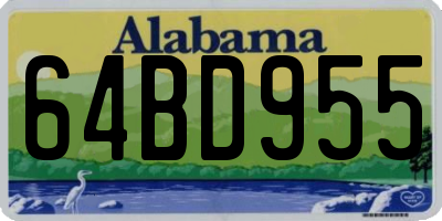 AL license plate 64BD955