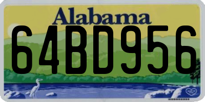 AL license plate 64BD956