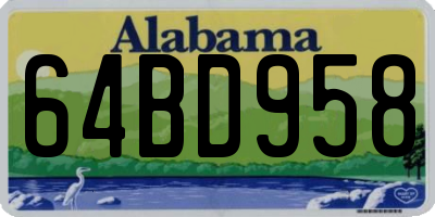 AL license plate 64BD958