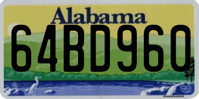 AL license plate 64BD960