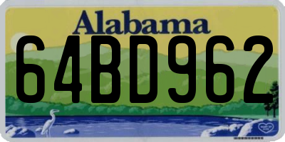 AL license plate 64BD962